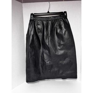 Vintage CJ Todd Saks Fifth Avenue Leather Pencil Skirt Size 4